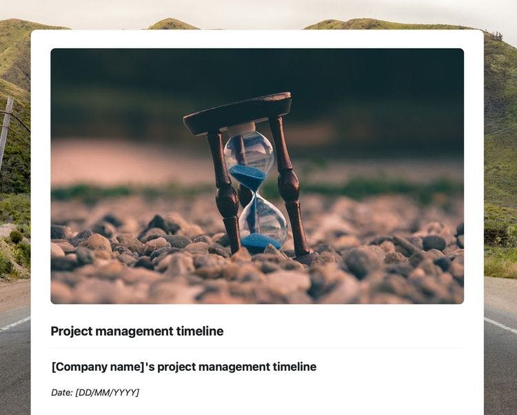 Project management timeline in craft