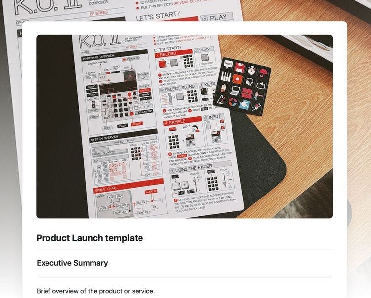 Craft Free Template: Product launch in craft