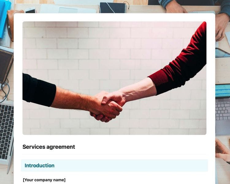 Craft Free Template: Services agreement in craft