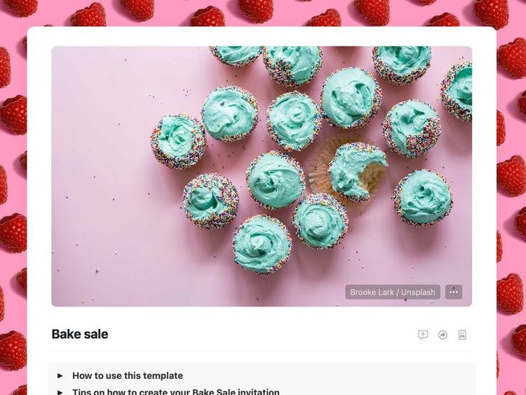 Craft Free Template: Bake Sale Event