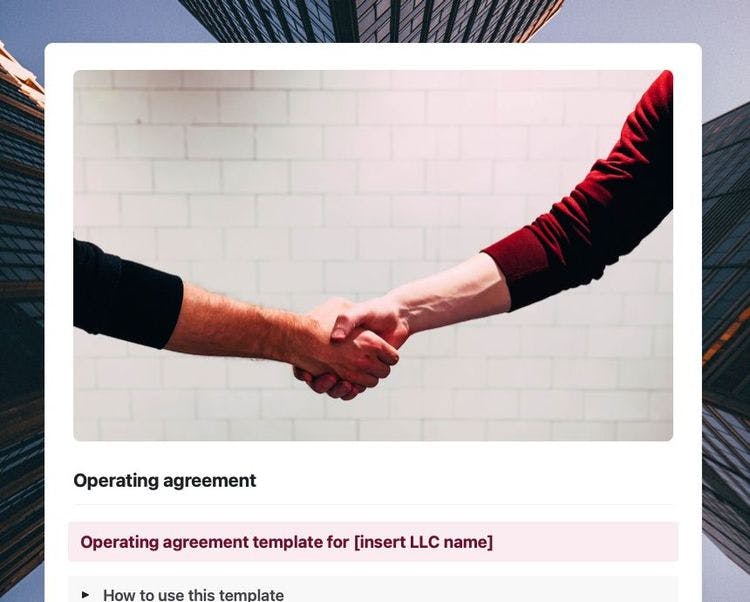 Operating agreement in Craft
