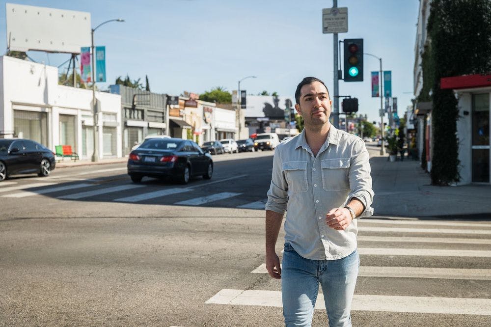 Raphael Farasat - Truffl CEO walking in downtown LA