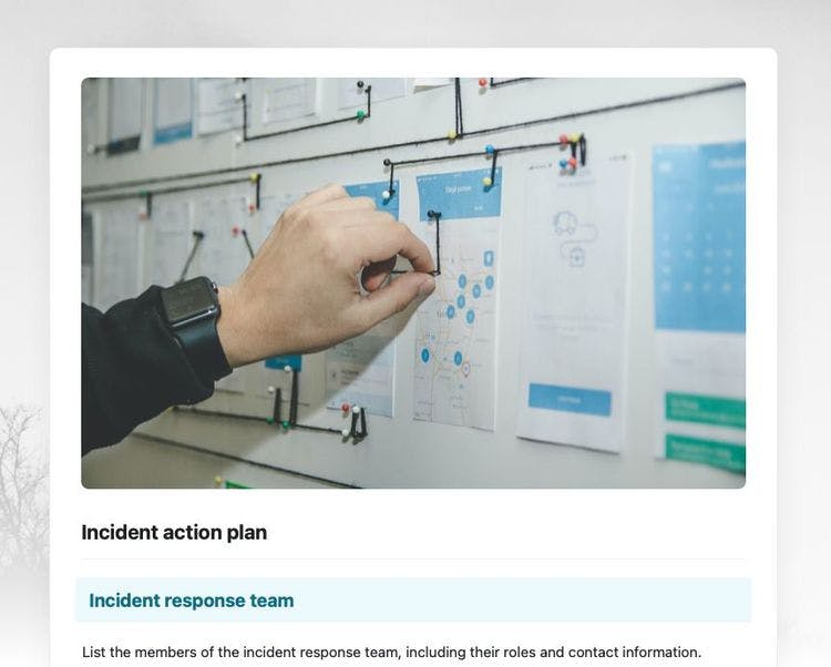 Craft Free Template: Incident action plan in Craft
