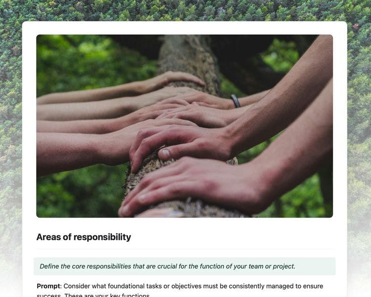 Craft Free Template: Areas of responsibility in craft
