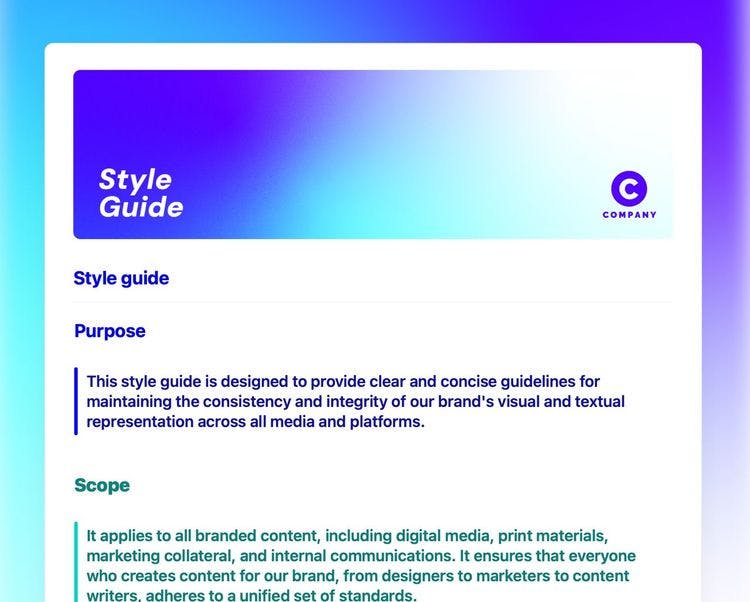 Style guide in craft 