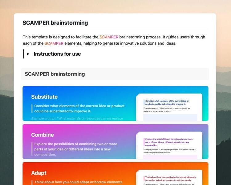 Craft Free Template: Discover the power of structured creativity with our SCAMPER brainstorming template. Transform ideas into innovative solutions and redefine your projects.