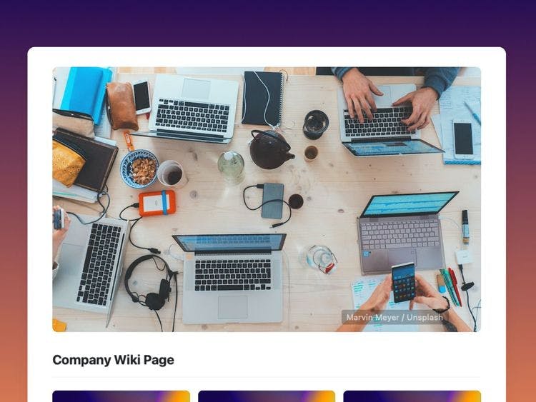Craft Free Template: Company Wiki Template