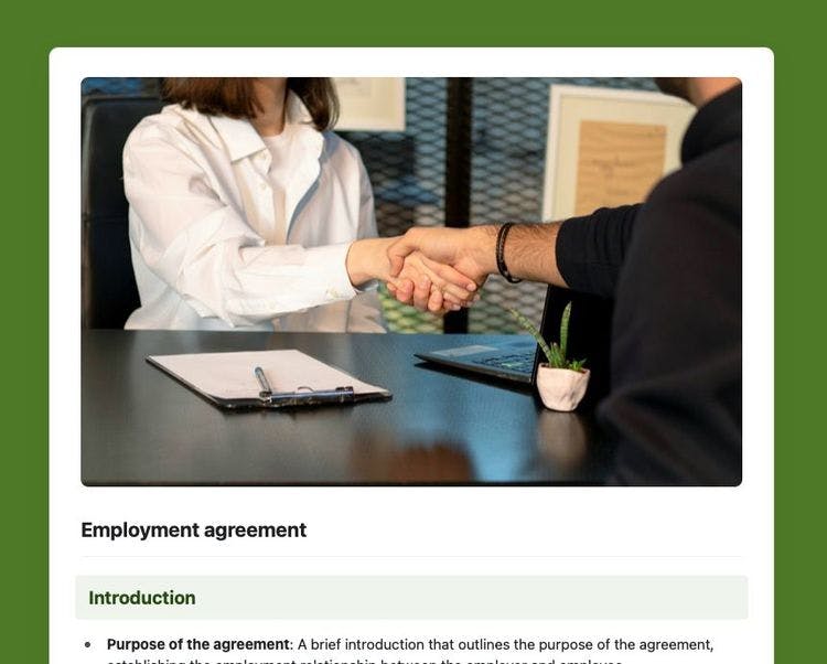 Employee agreement in Craft
