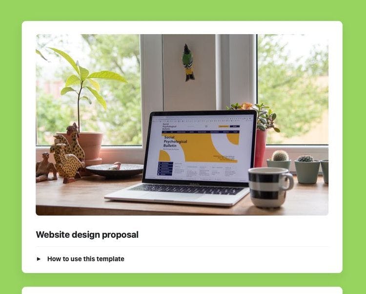 Craft Free Template: Website design proposal in Craft