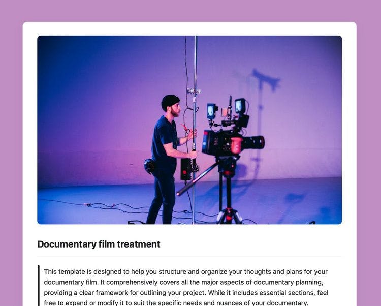 Craft Free Template: Discover the art of documentary filmmaking with our guide on film treatments. Learn to structure your vision and bring your story to life effectively.