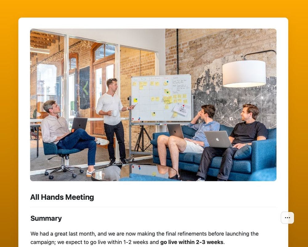 All hands meeting agenda template