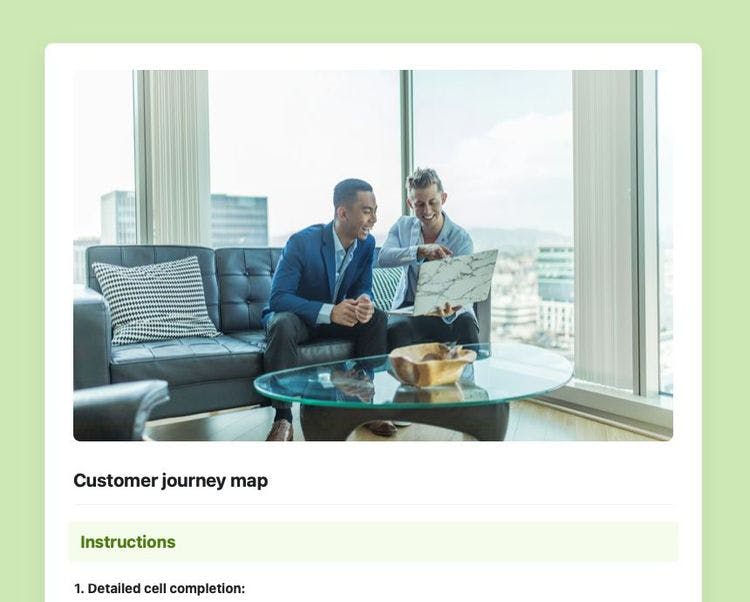 Craft Free Template: Customer journey map in Craft