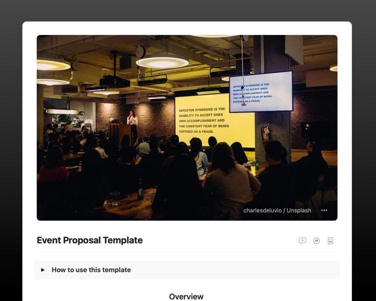 An example of an event proposal template