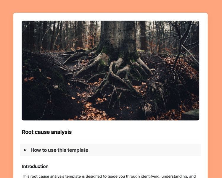 Craft Free Template: root cause analysis in craft 