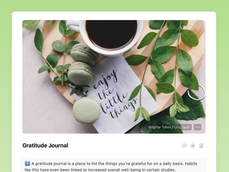 Craft Free Template: Gratitude Journal Template