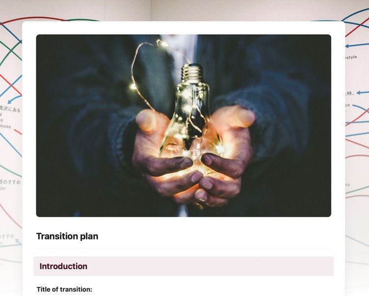 Craft Free Template: Transition plan in craft 