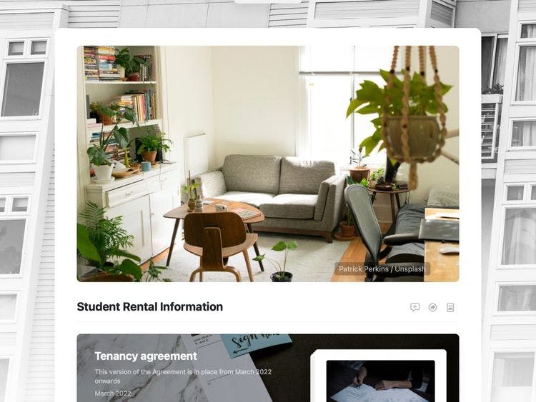 Craft Free Template: Student Rental Information