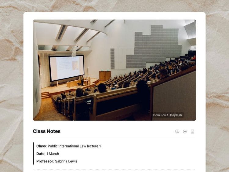Free class notes template