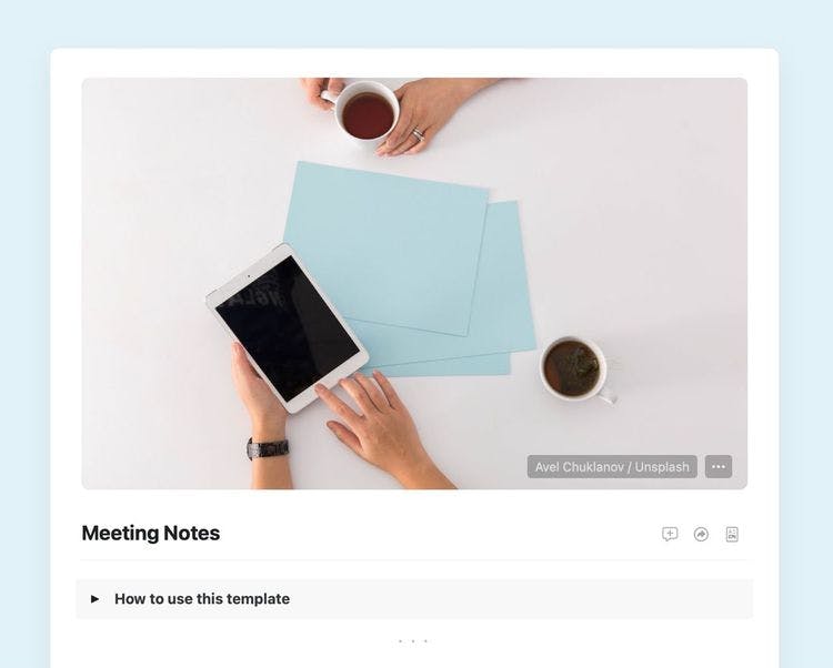 Craft Free Template: Free meeting notes template from Craft