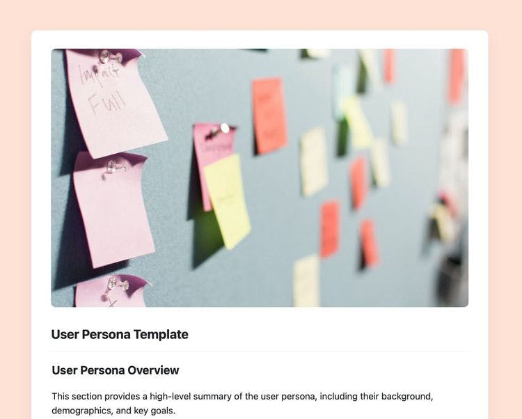 Craft Free Template: User persona in craft