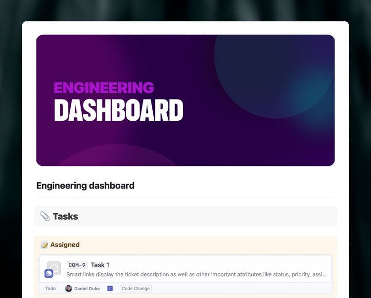 Craft Free Template: Get organized and maximize your efficiency with this engineering dashboard template.