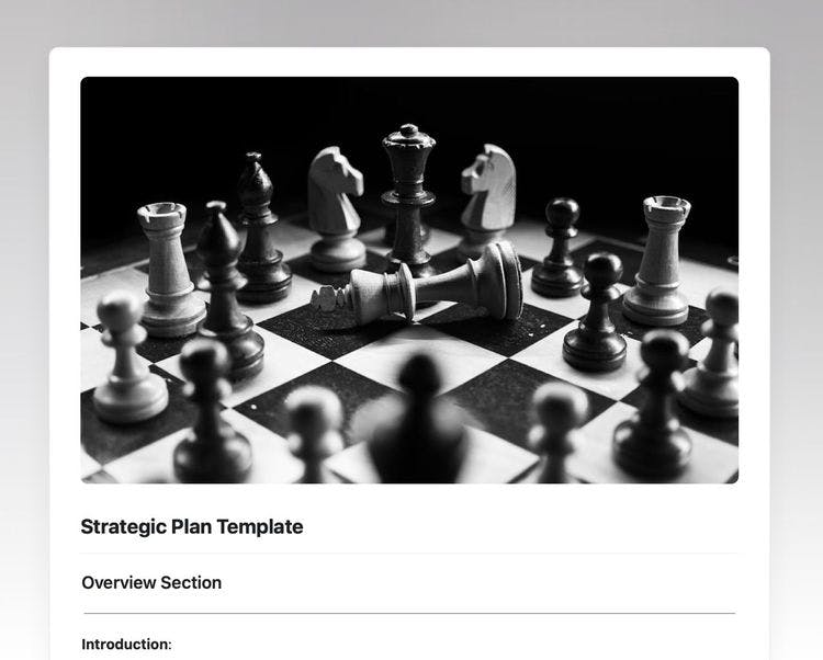 Strategic plan template in craft