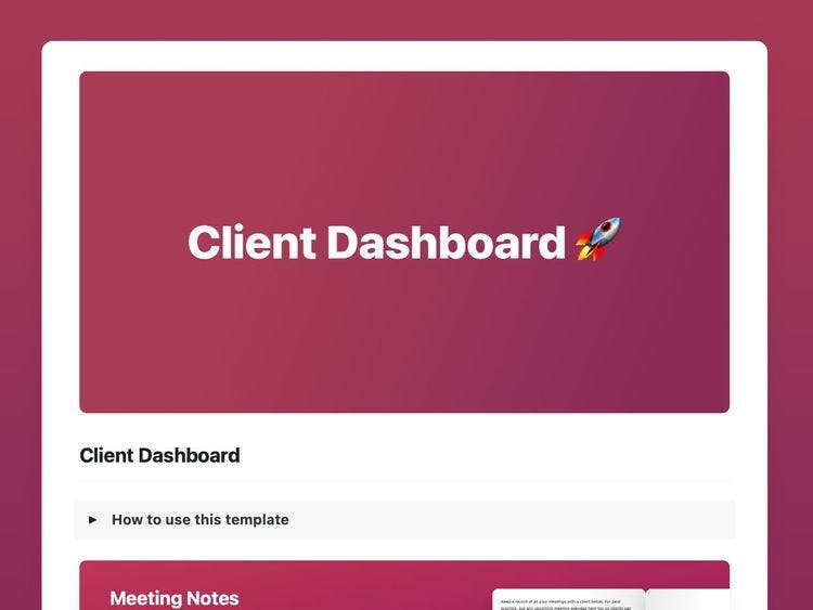 Craft Free Template: Client Dashboard (red)