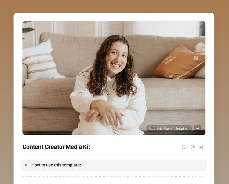 Craft Free Template: Content Creator Media Kit