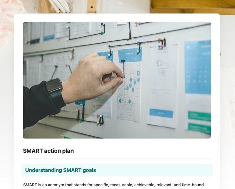 Smart action plan in Craft