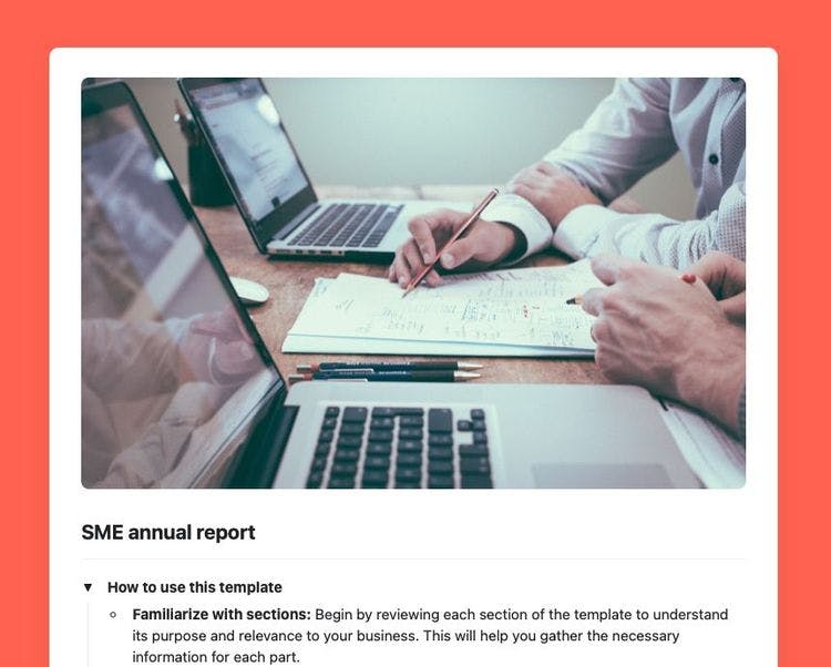 Craft Free Template: SME annual report in Craft