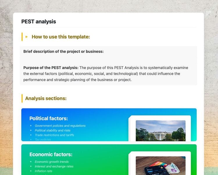 Craft Free Template: pest analysis in craft 