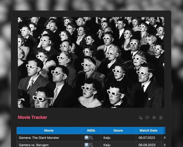 Craft Free Template: Movie Tracker