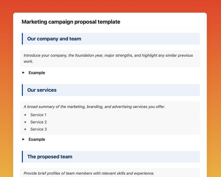 Craft Free Template: marketing campaign proposal template in craft