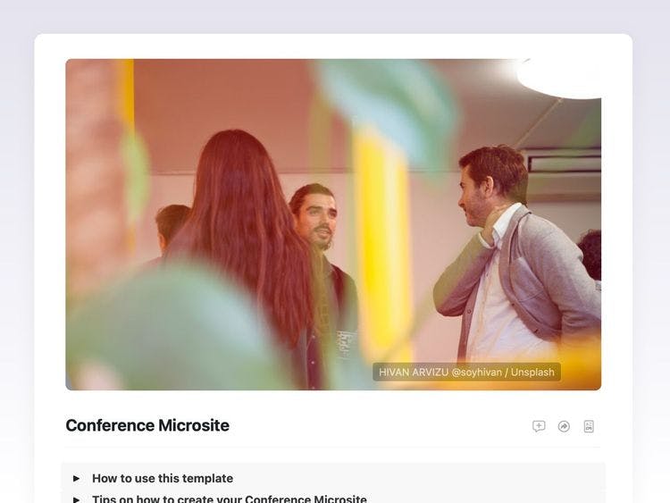 Craft Free Template: Conference Microsite