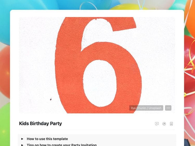 Free kids birthday party invitation template