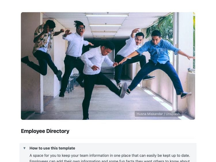 Craft Free Template: Employee Directory