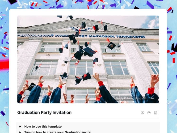 Free graduation party invitation template