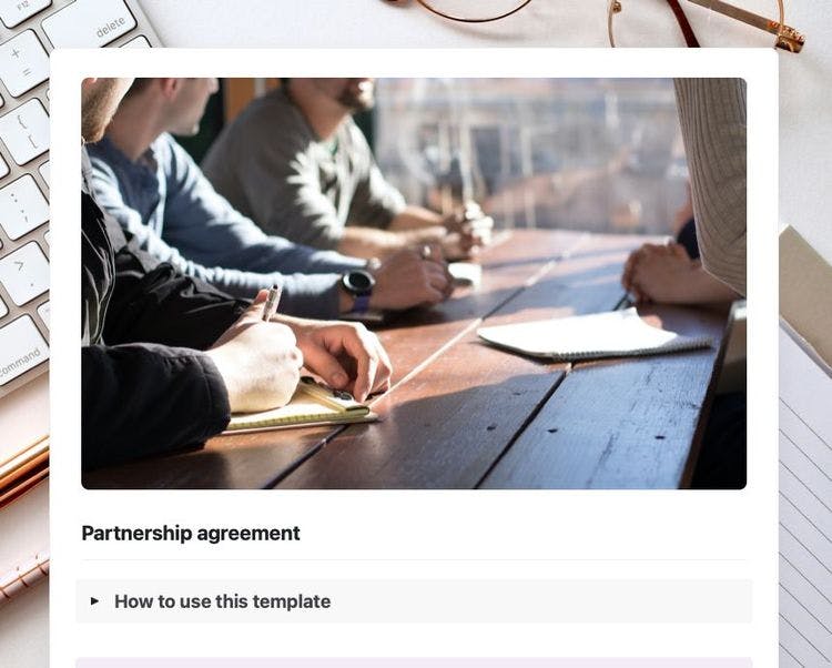 Craft Free Template: Partnership agreement in Craft