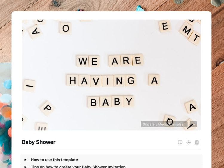 Craft Free Template: Baby Shower Invitation