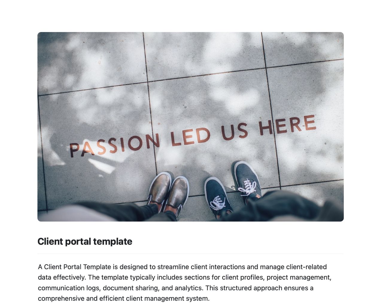 Client portal template | Free Template | Craft
