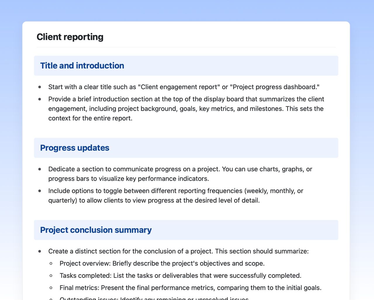 Client Report Design Client reporting | Free Template | Craft