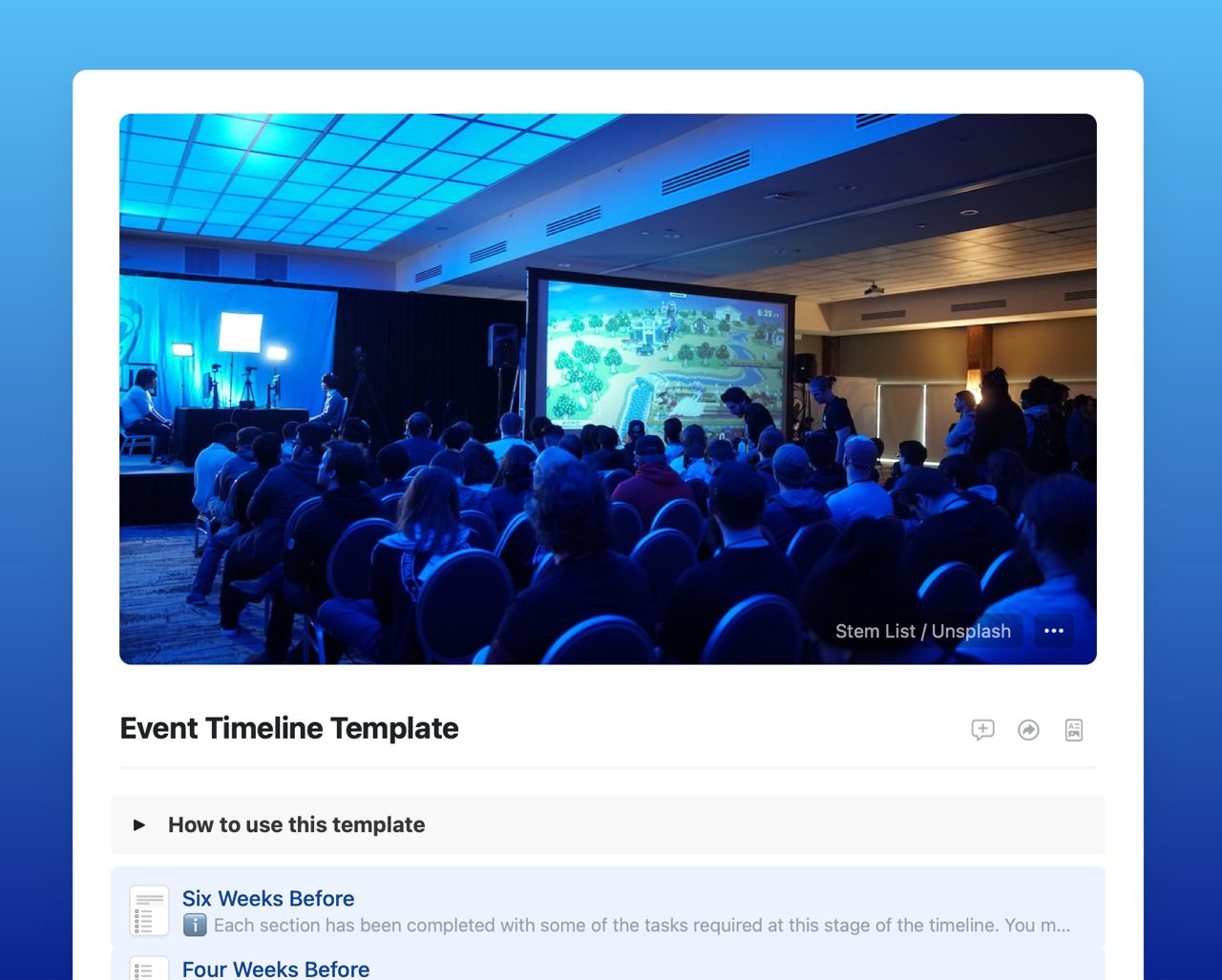 Event timeline | Free Template | Craft