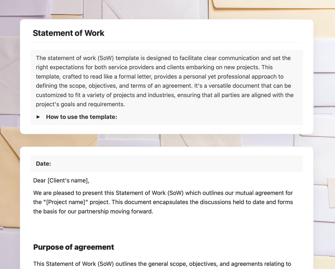Statement of work | Free Template | Craft